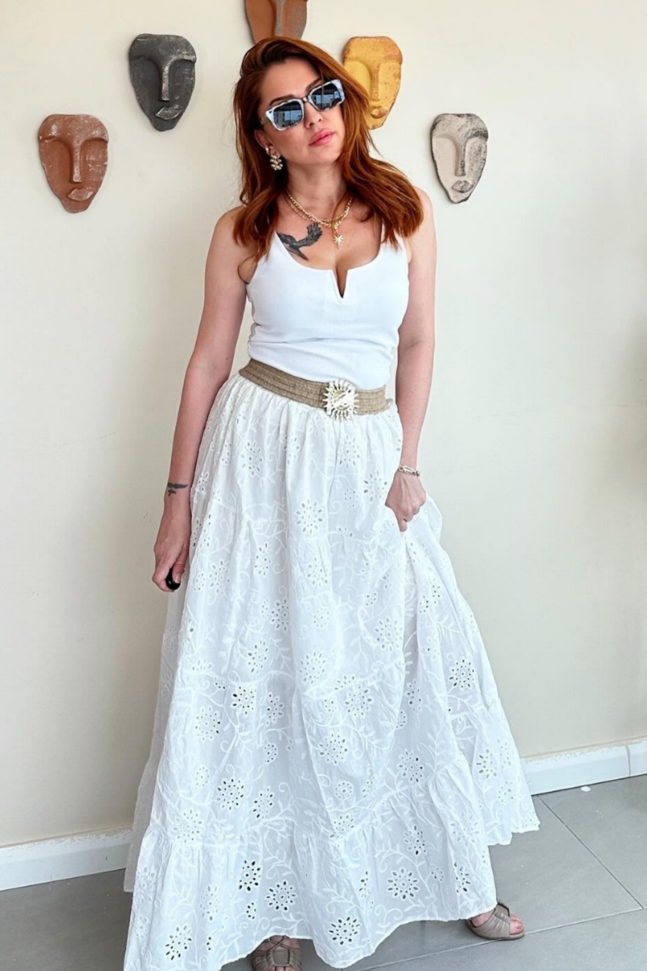 Maxi Boy Beyaz Fisto Etek