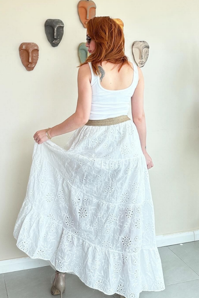 Maxi Boy Beyaz Fisto Etek