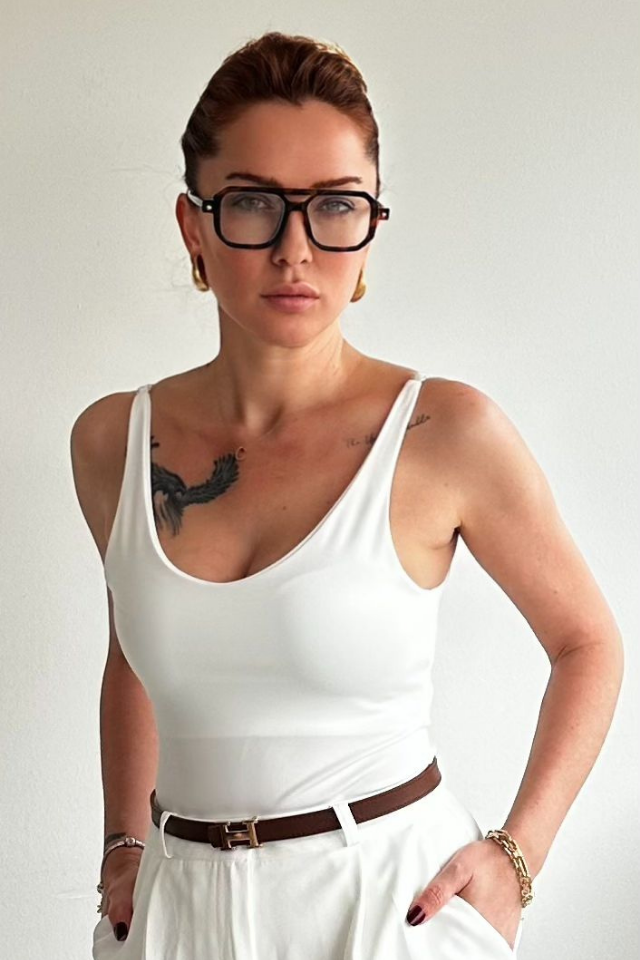 Ekru Ayarlanabilir Askılı Bodysuit