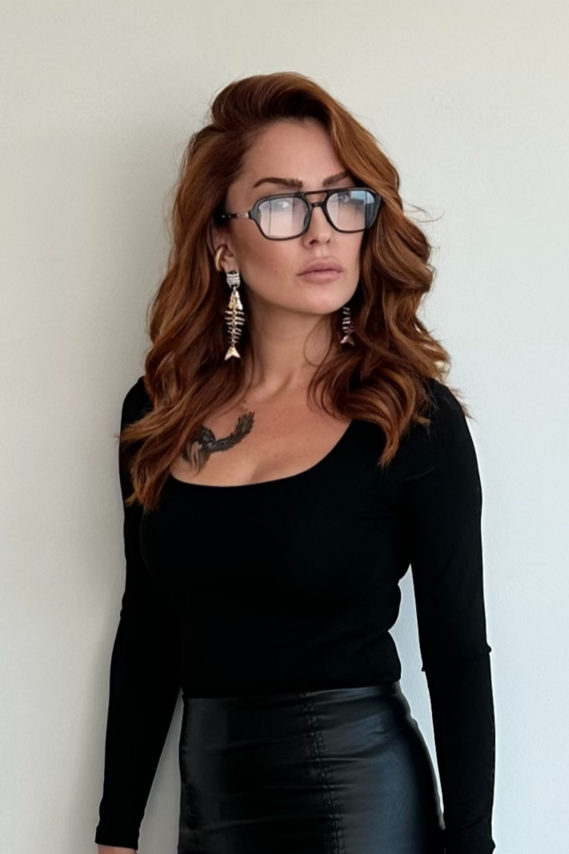 Siyah Çıtçıtlı U Yaka Bluz