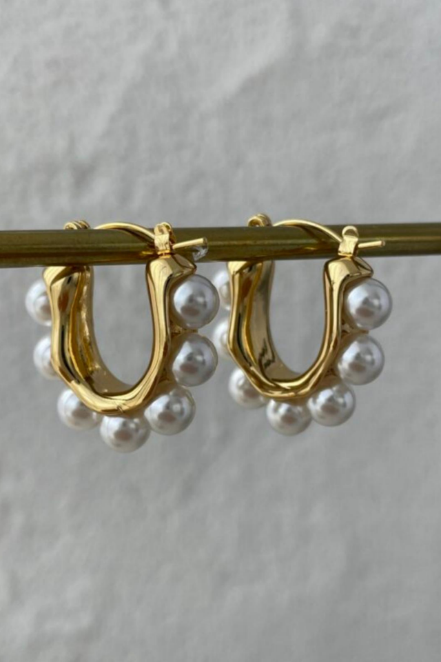 Çelik İncili U Küpe