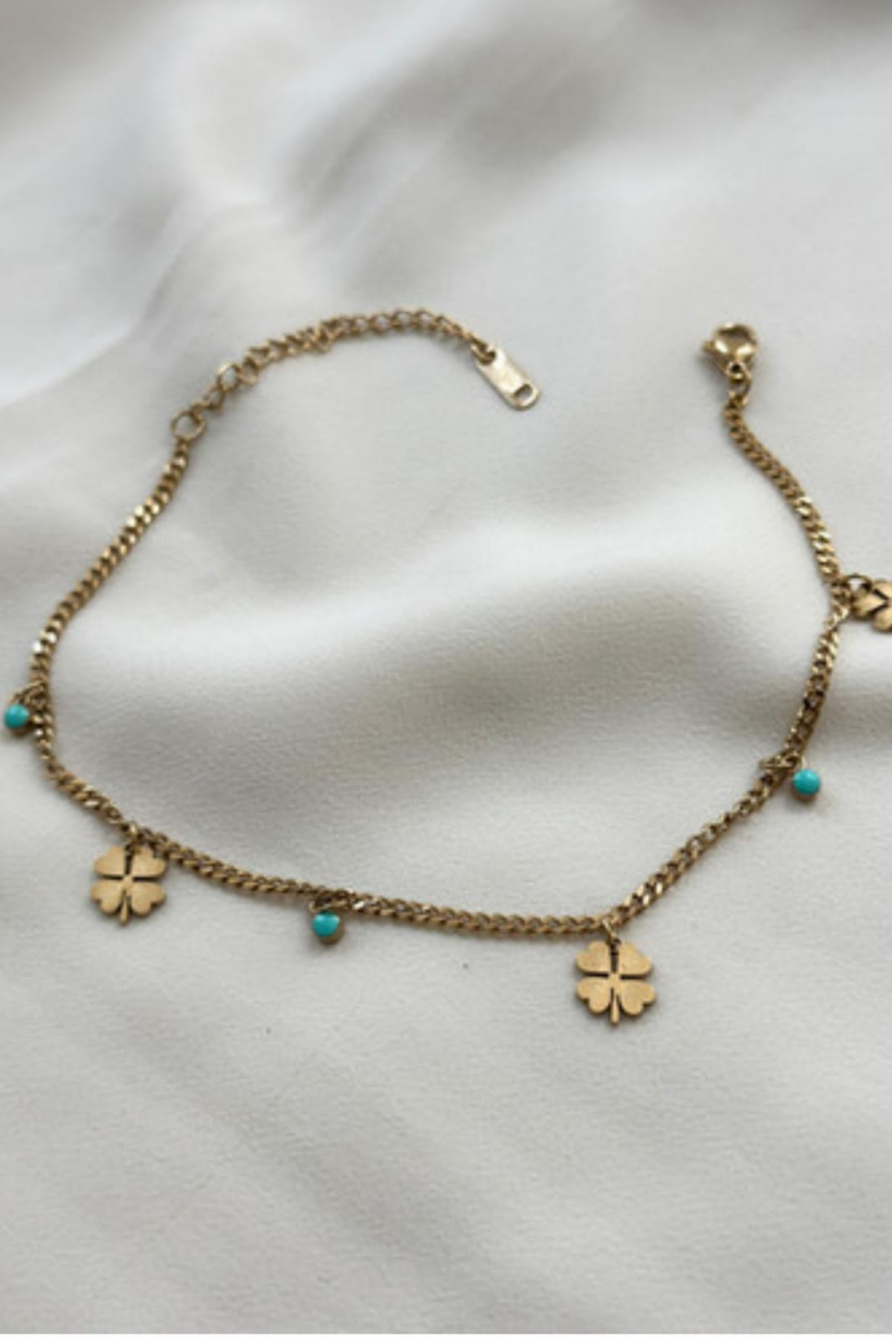 Mavi Boncuk ve Yonca Detaylı Halhal