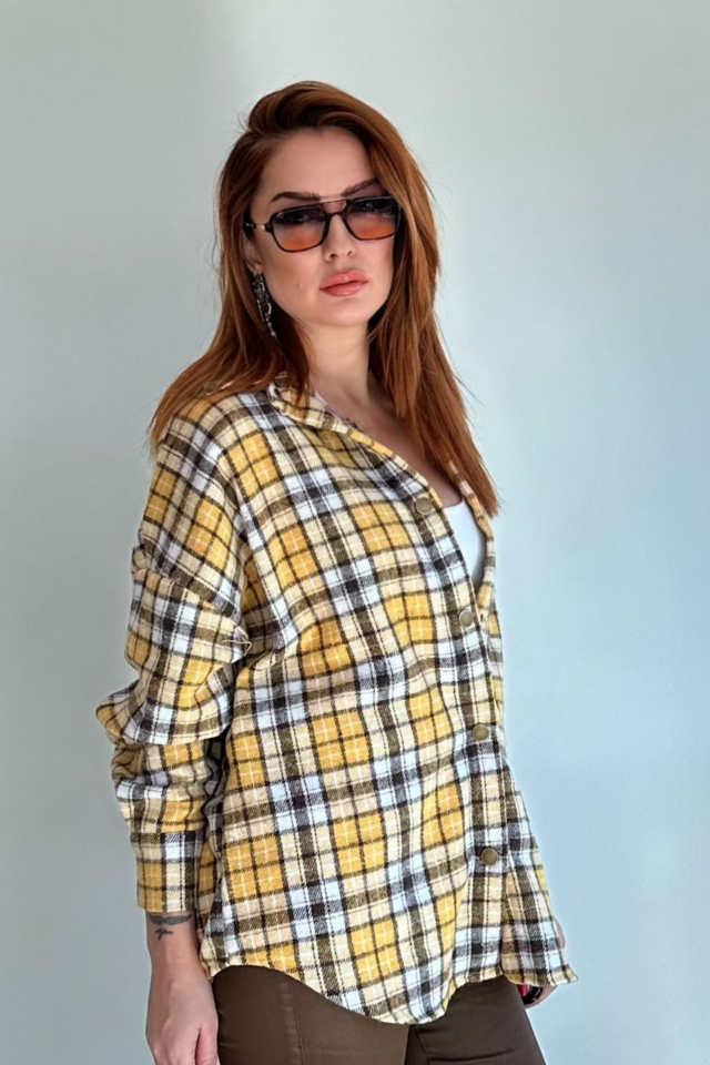 Sarı Ekose Oduncu Gömlek