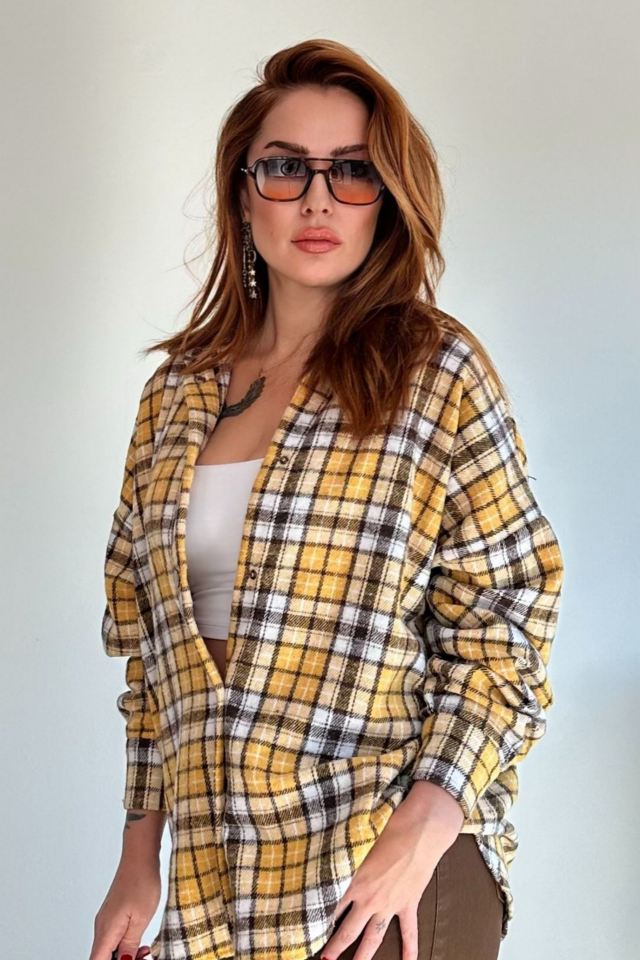 Sarı Ekose Oduncu Gömlek
