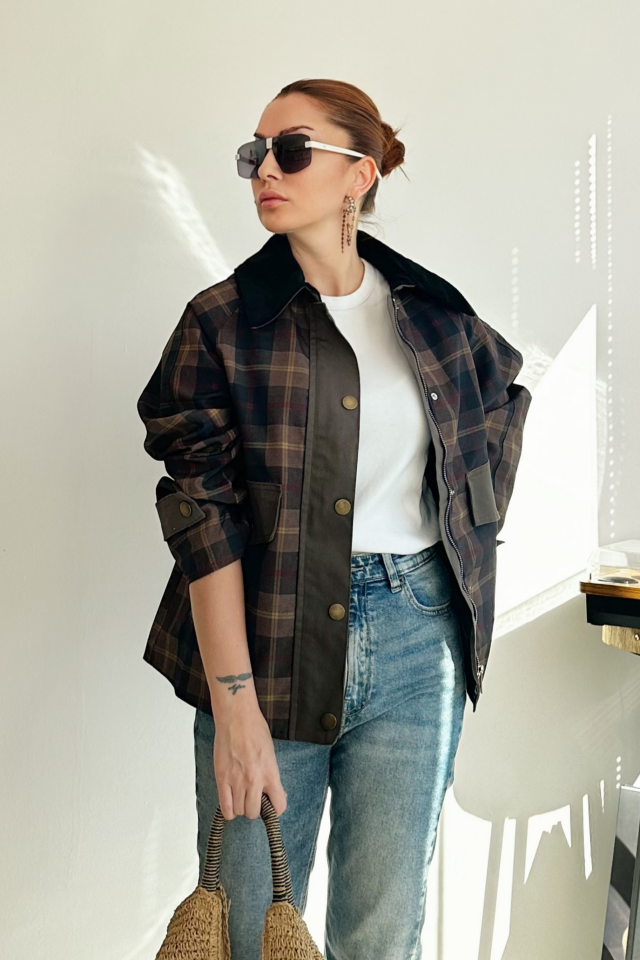 Ekose Desenli Trençkot