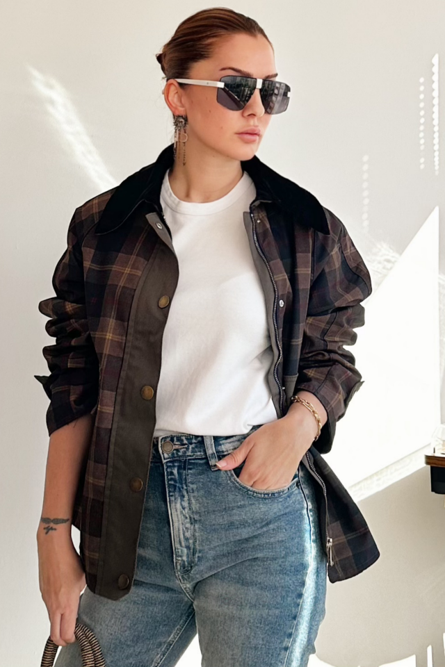 Ekose Desenli Trençkot