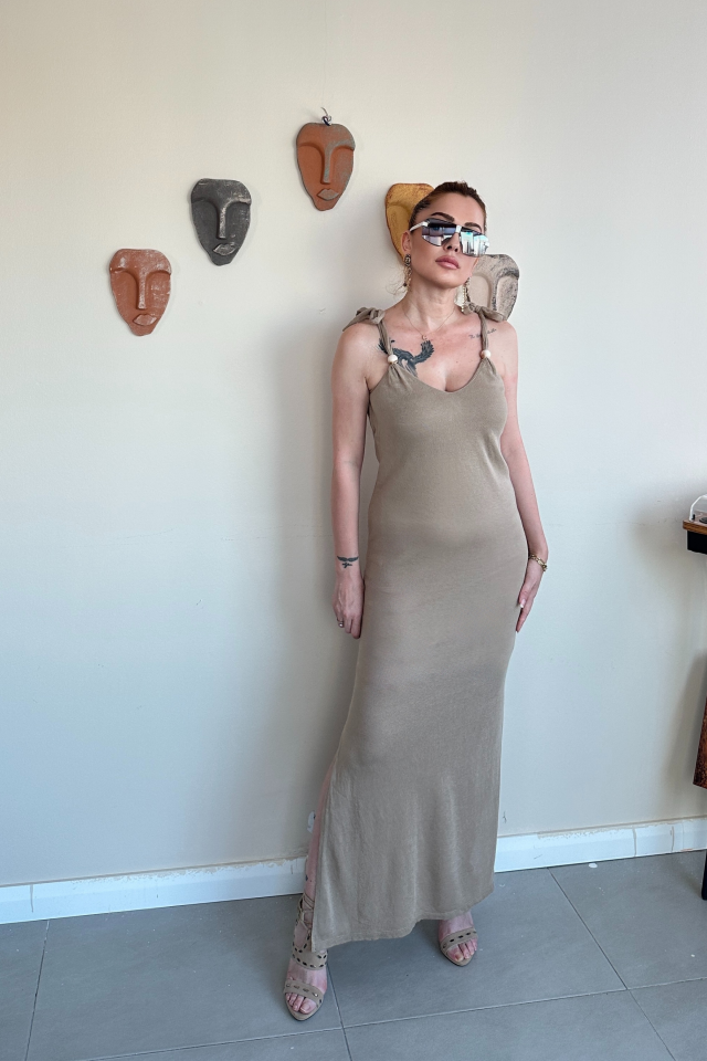 Camel Elegant Tasarım Elbise