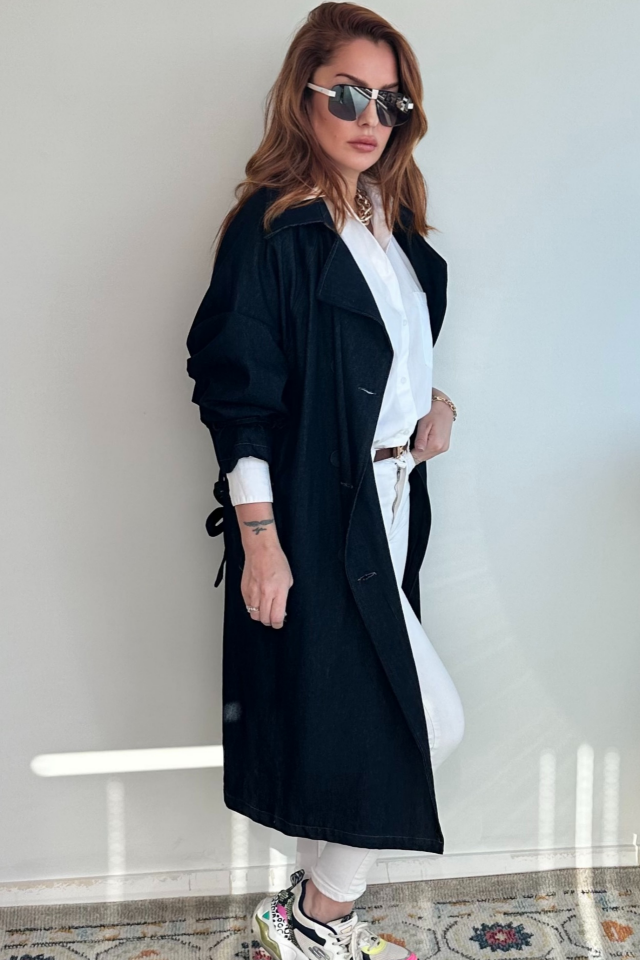 Lacivert Jean Trençkot