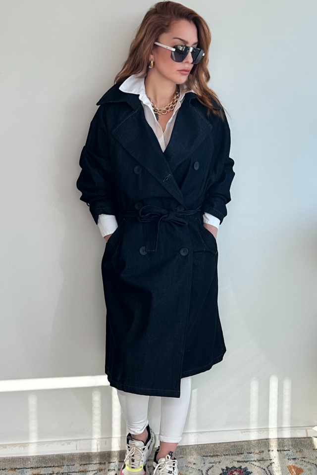 Lacivert Jean Trençkot