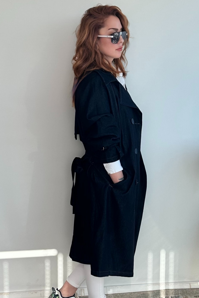 Lacivert Jean Trençkot