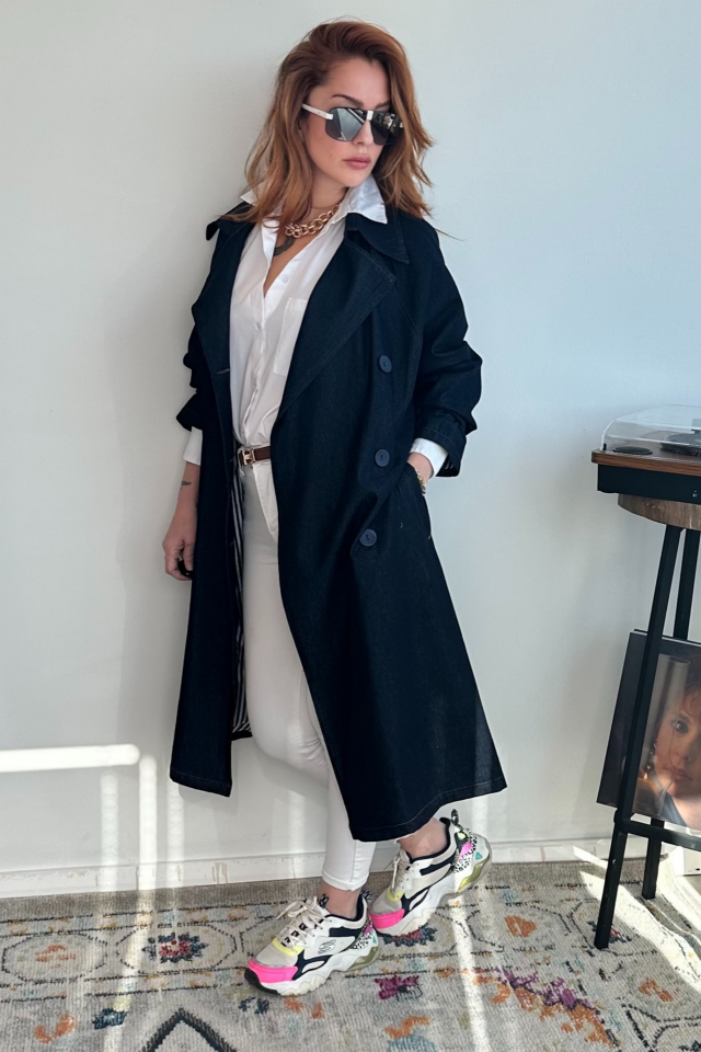 Lacivert Jean Trençkot