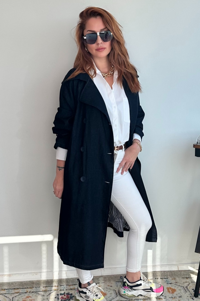 Lacivert Jean Trençkot