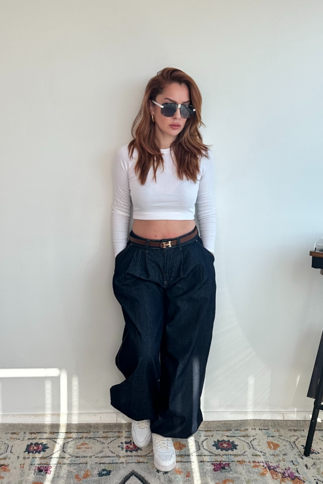 Lacivert Jean Şalvar