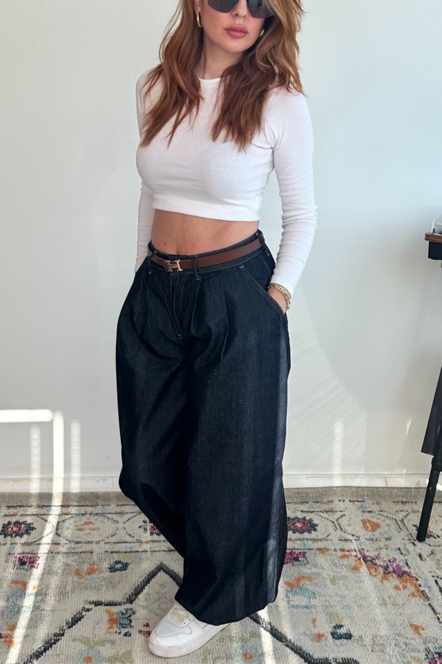 Lacivert Jean Şalvar