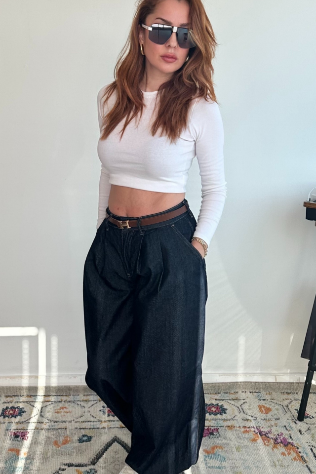 Lacivert Jean Şalvar