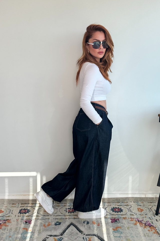 Lacivert Jean Şalvar