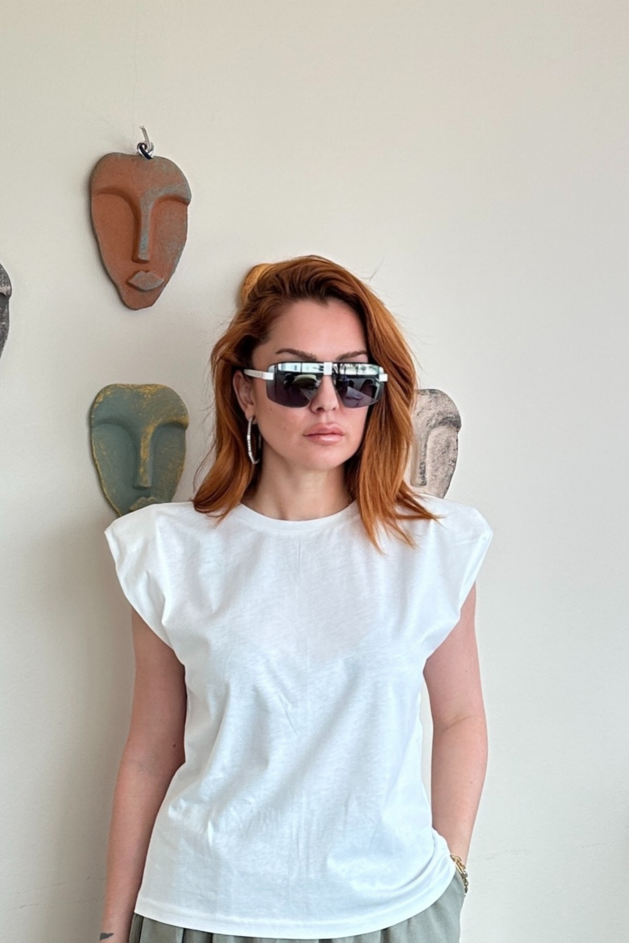 Vatkalı Beyaz T-shirt