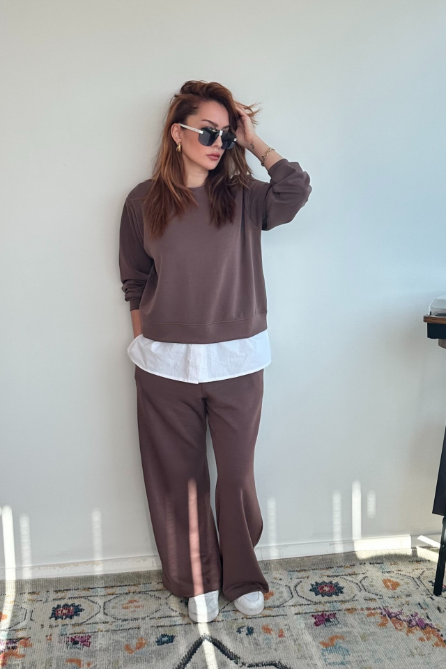 Kahverengi Eşofman Modal Takım