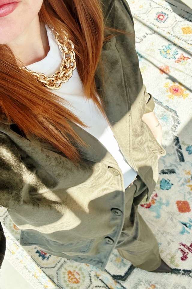 Haki Süet Pantolon Ceket Takım