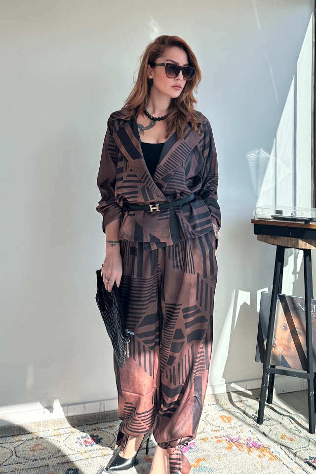 Desenli Gömlek Şalvar Takım