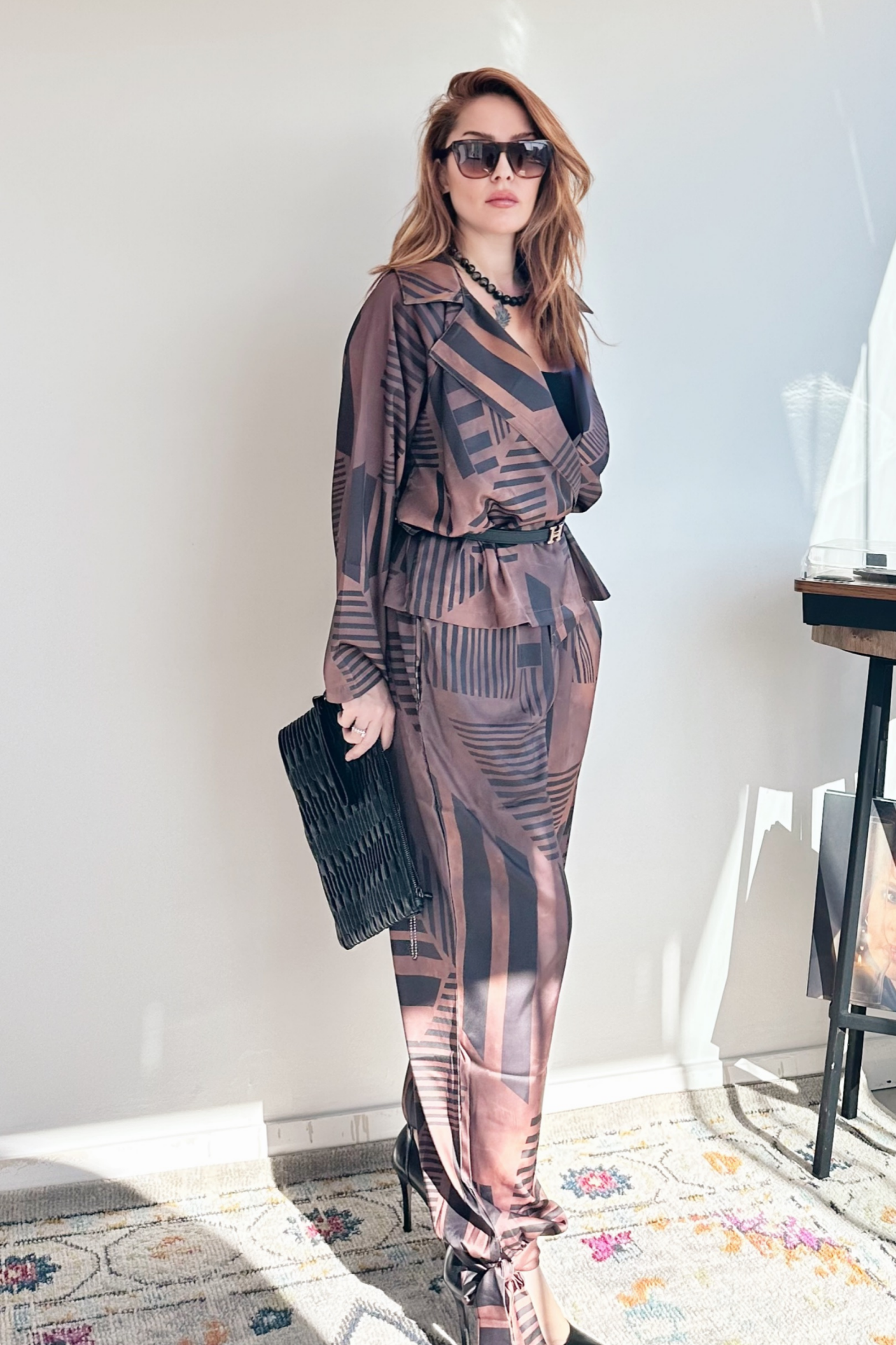 Desenli Gömlek Şalvar Takım