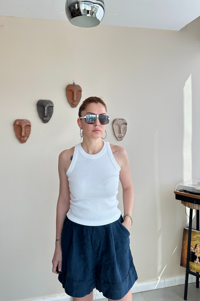 Kalın Biyeli Beyaz Atlet