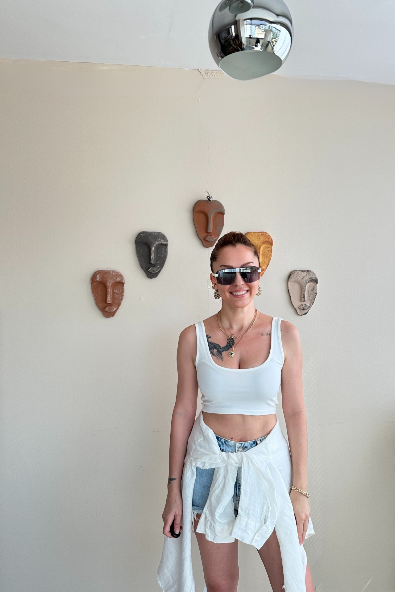 Kalın Askılı Ekru  Crop Büstiyer