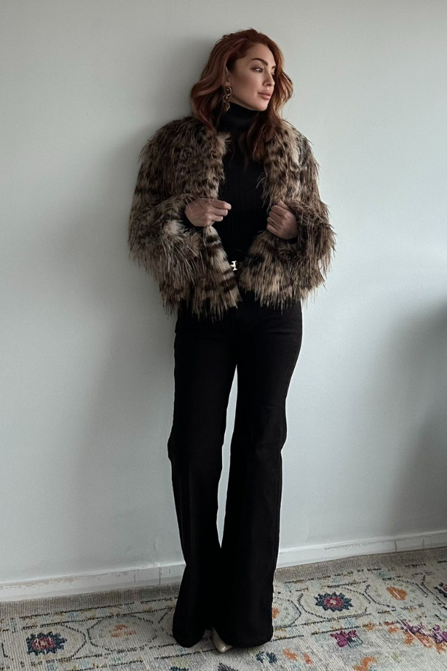 Acı Kahve İspanyol Paça Jean Pantolon