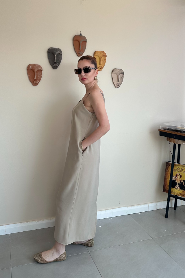 Vizon Askılı Elbise