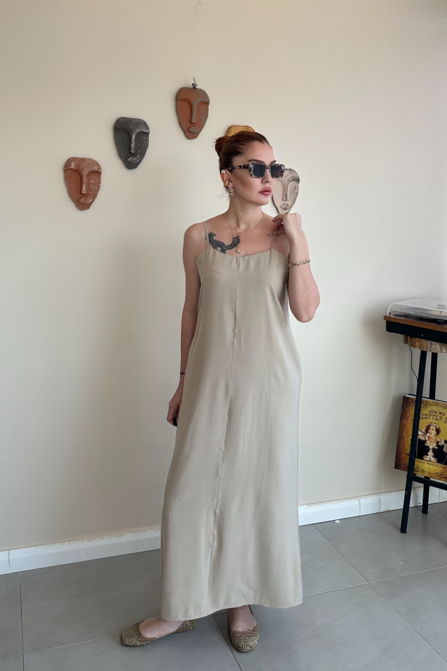 Vizon Askılı Elbise