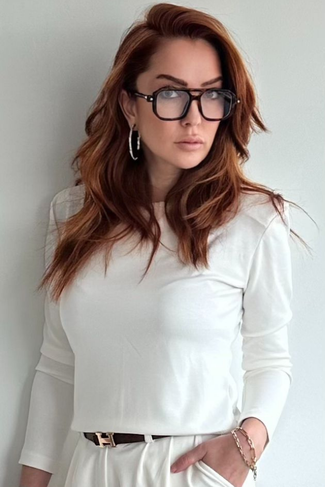 Krem Vatkalı Bluz Pantolon Takım