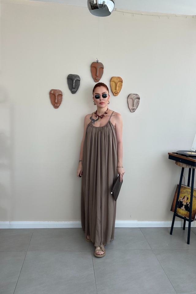 Vizon Askılı Elbise