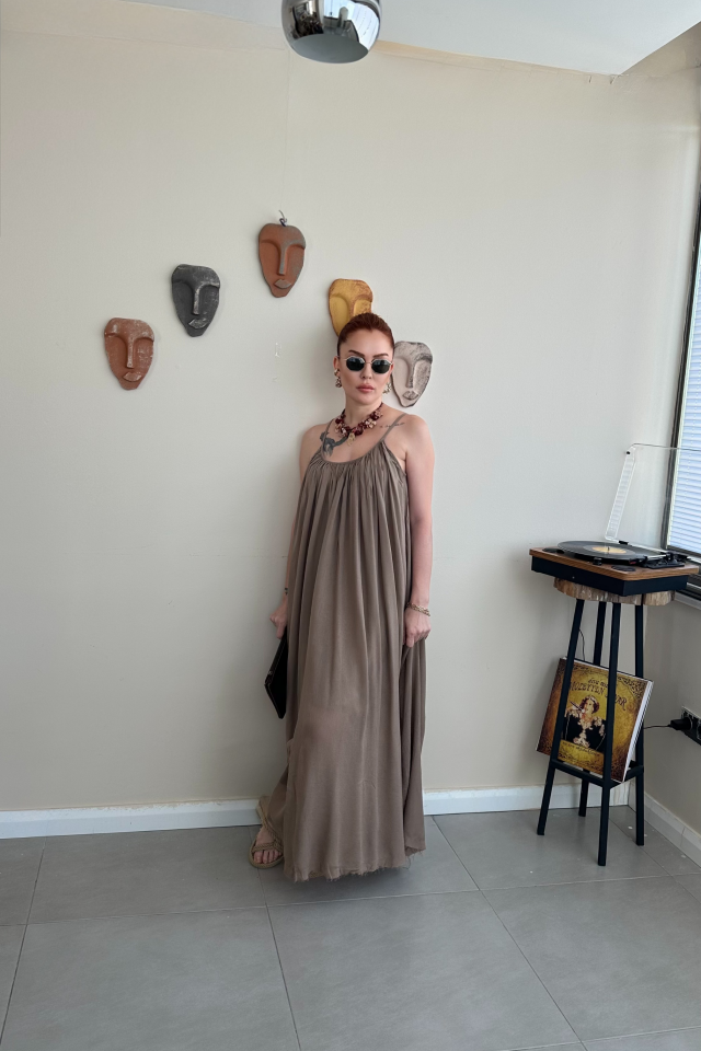 Vizon Askılı Elbise