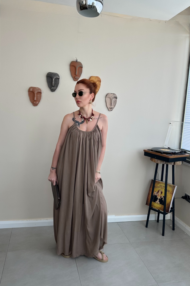 Vizon Askılı Elbise