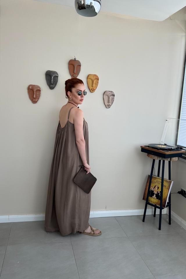 Vizon Askılı Elbise