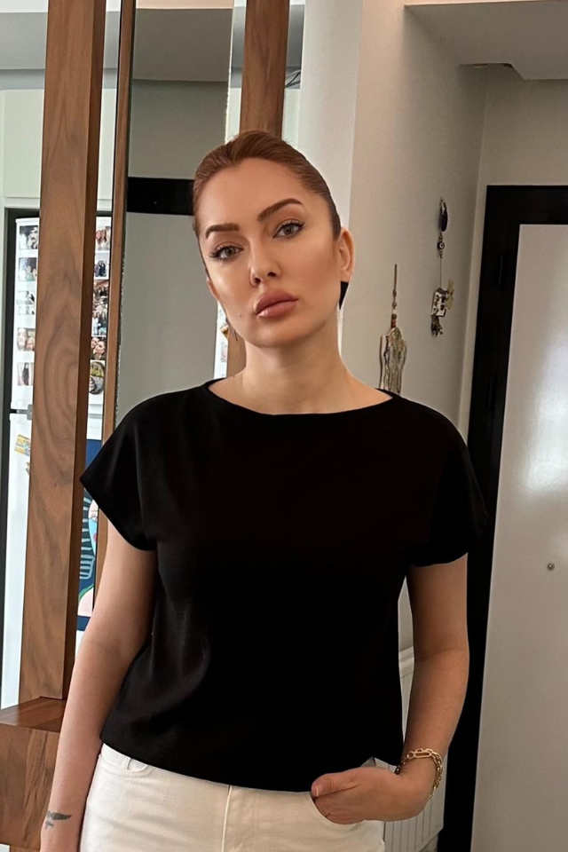 Siyah Oysho Kumaş Bluz