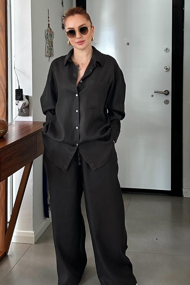 Acı Kahve Jean Tensel Gömlek Pantolon Takım