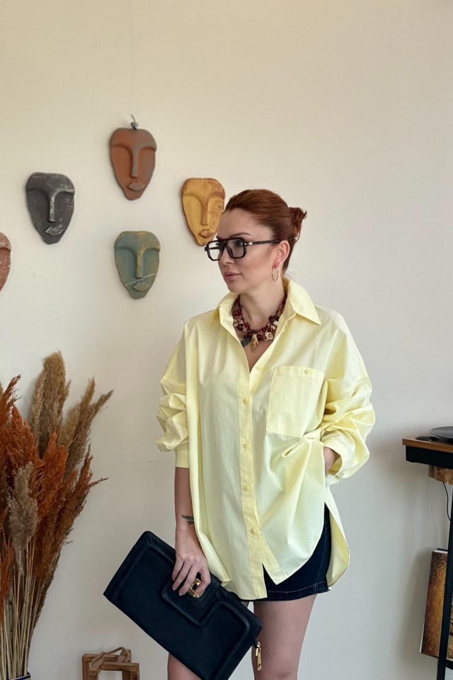 Sarı Büyük Cepli Gömlek