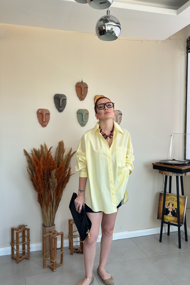 Sarı Büyük Cepli Gömlek