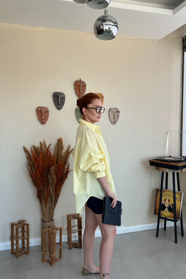 Sarı Büyük Cepli Gömlek