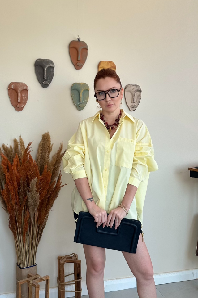 Sarı Büyük Cepli Gömlek