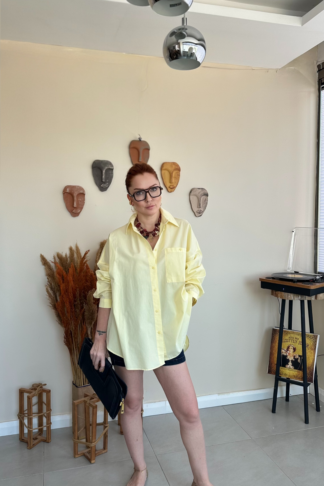 Sarı Büyük Cepli Gömlek