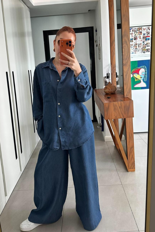 Mavi Jean Tensel  Gömlek Pantolon Takım