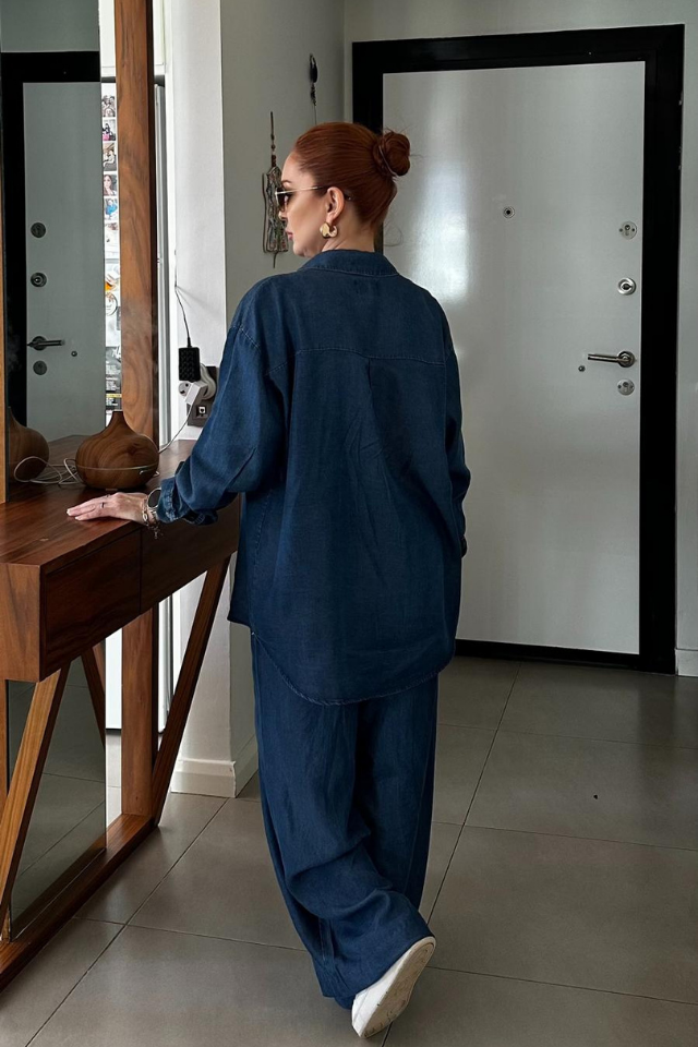 Mavi Jean Tensel  Gömlek Pantolon Takım