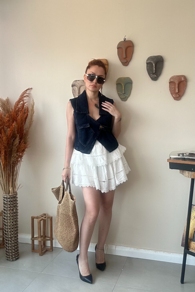 Güpürlü Mini Etek