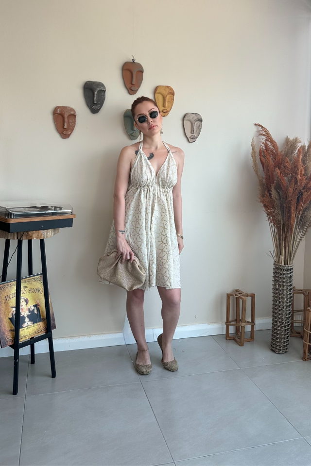 İthal Kumaş Mini Elbise