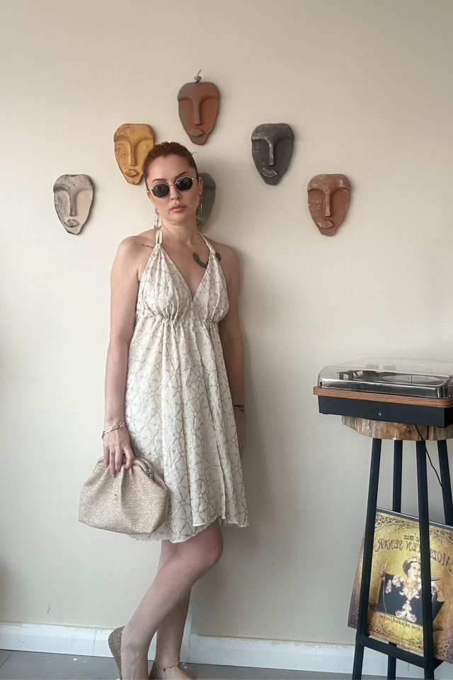 İthal Kumaş Mini Elbise