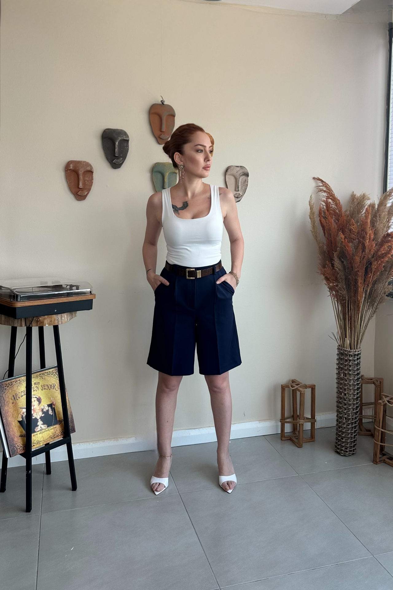 Lacivert Bermuda Şort