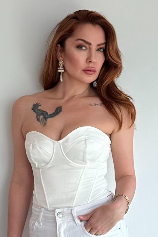 Saten Korse Büstiyer Ekru