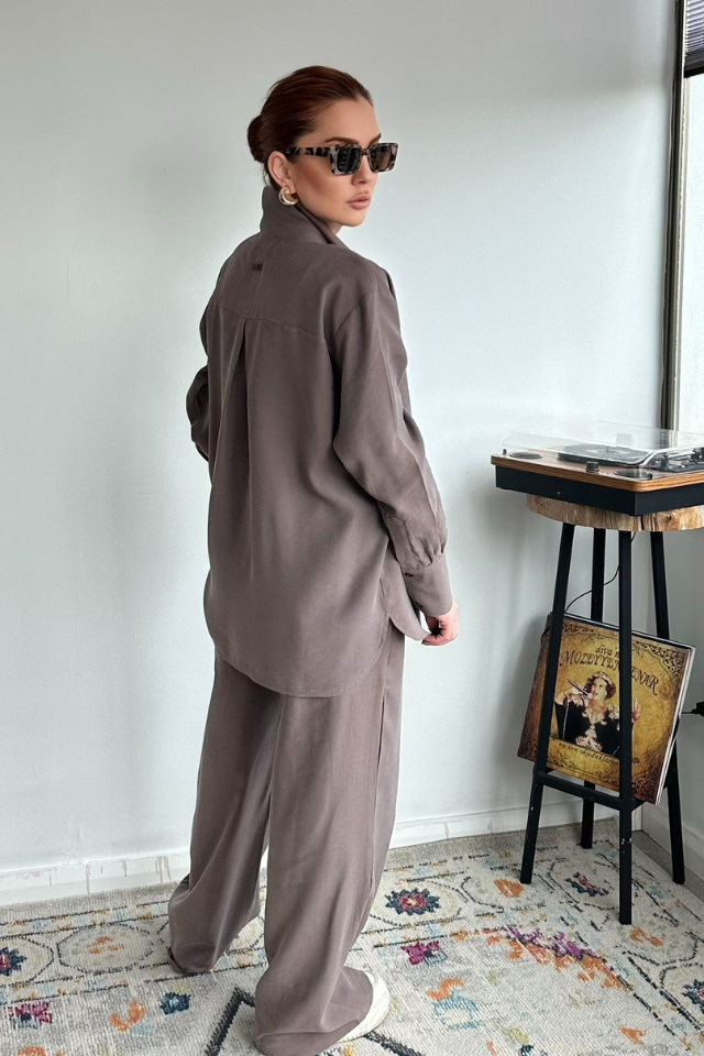 Vizon Özel Dokuma Gömlek Pantolon Takım